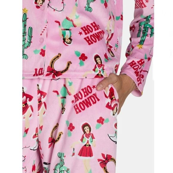 Velour Notch Collar Pajama Top & Pants Lounge Sleep 2, 2-Piece Sets Size S - Picture 10 of 10